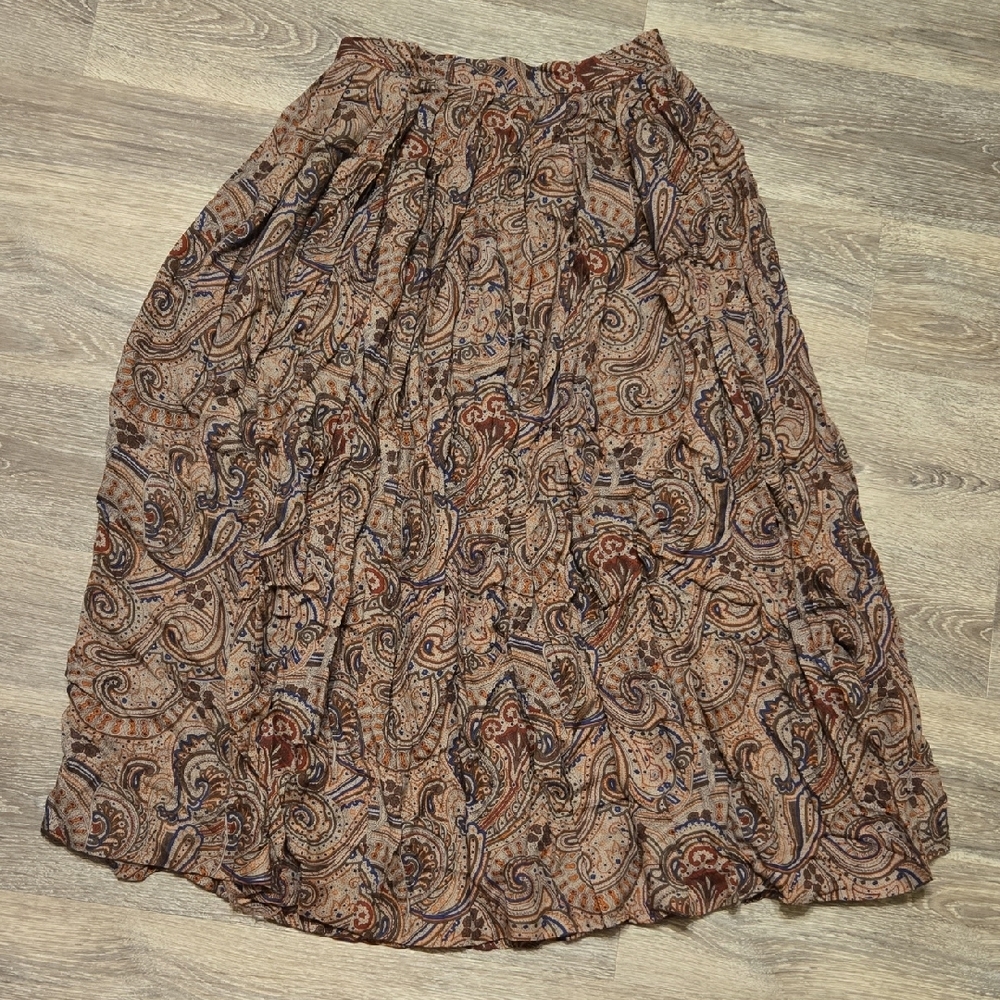 Vintage Paisley Pleated Skirt Sz 12